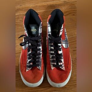 Ben Simmons x Nike Blazer Mid Premium 'Plaid' shoes Habanero Red Suede Size 8.5